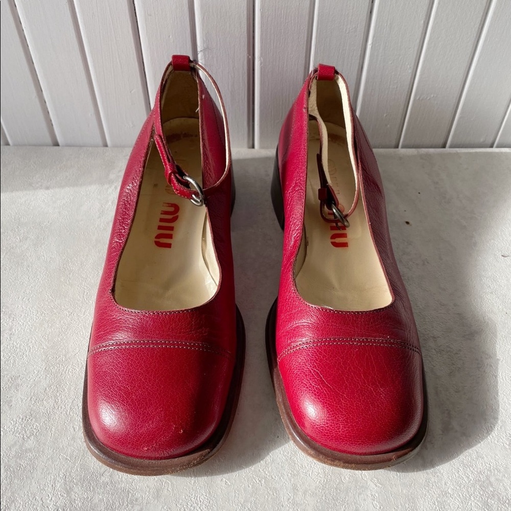 Vintage Miu Miu Red Mary Janes size 7